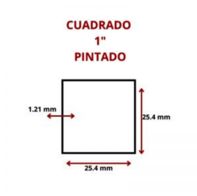 CUADRADO PINTADO 1 25.4 MM